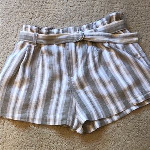 Aqua Linen Shorts